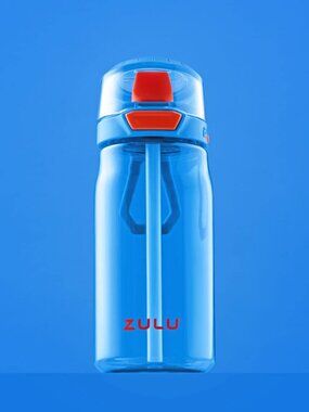 New. Zulu Kids Flex 16oz Tritan Plastic Water Bottle -Blue
